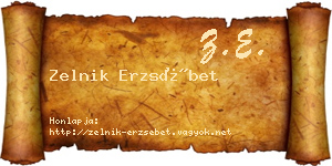 Zelnik Erzsébet névjegykártya